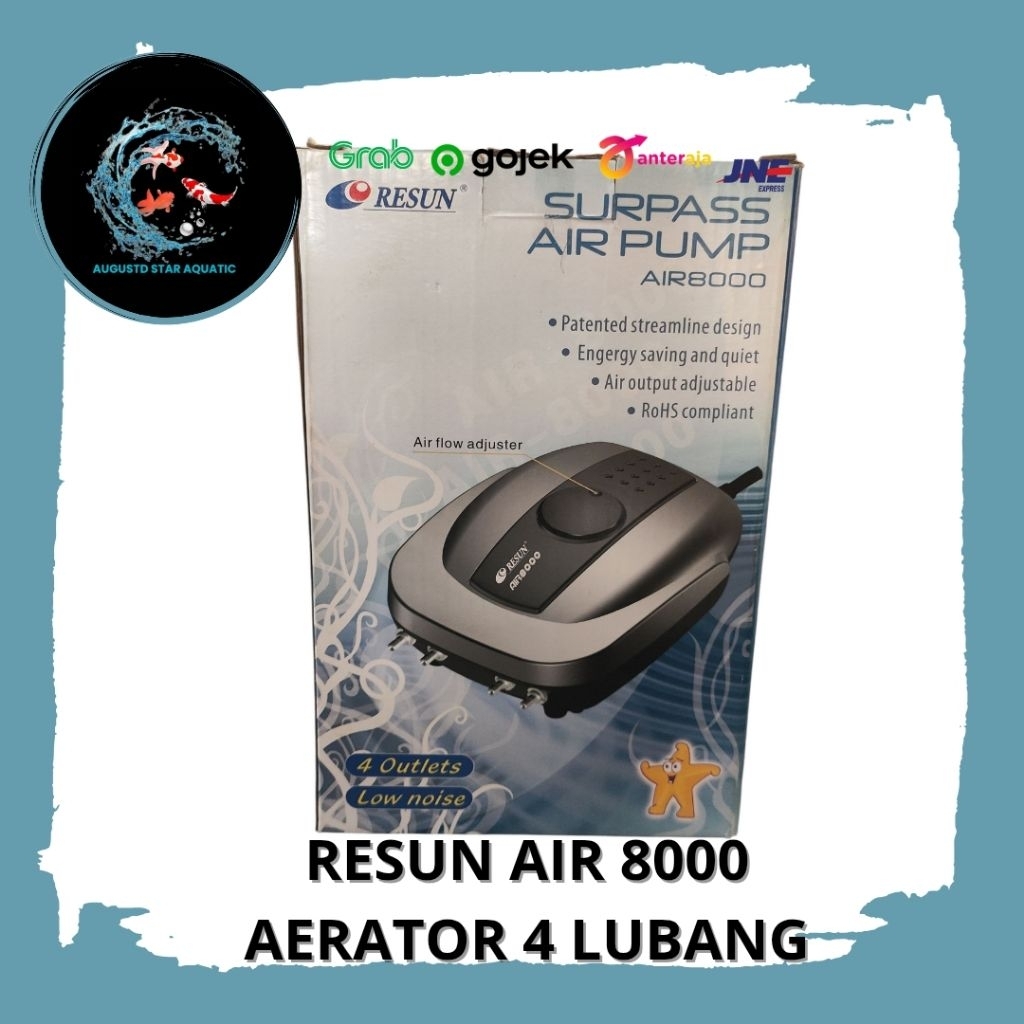 Resun AIR 8000 Pompa Udara  Aerator 4 Lubang Colokan Indonesia