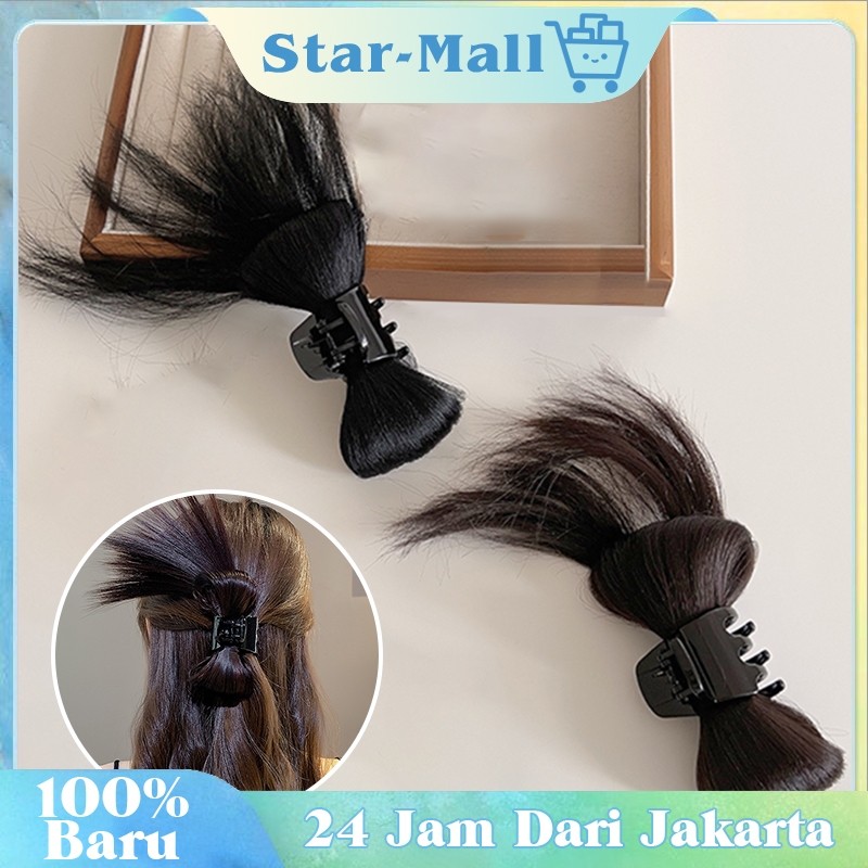 Jepit Cakar Rambut Lurus Sanggul Ekstensi Rambut Palsu Sintetis Rambut Palsu Jepit Sanggul Hiasan Ra