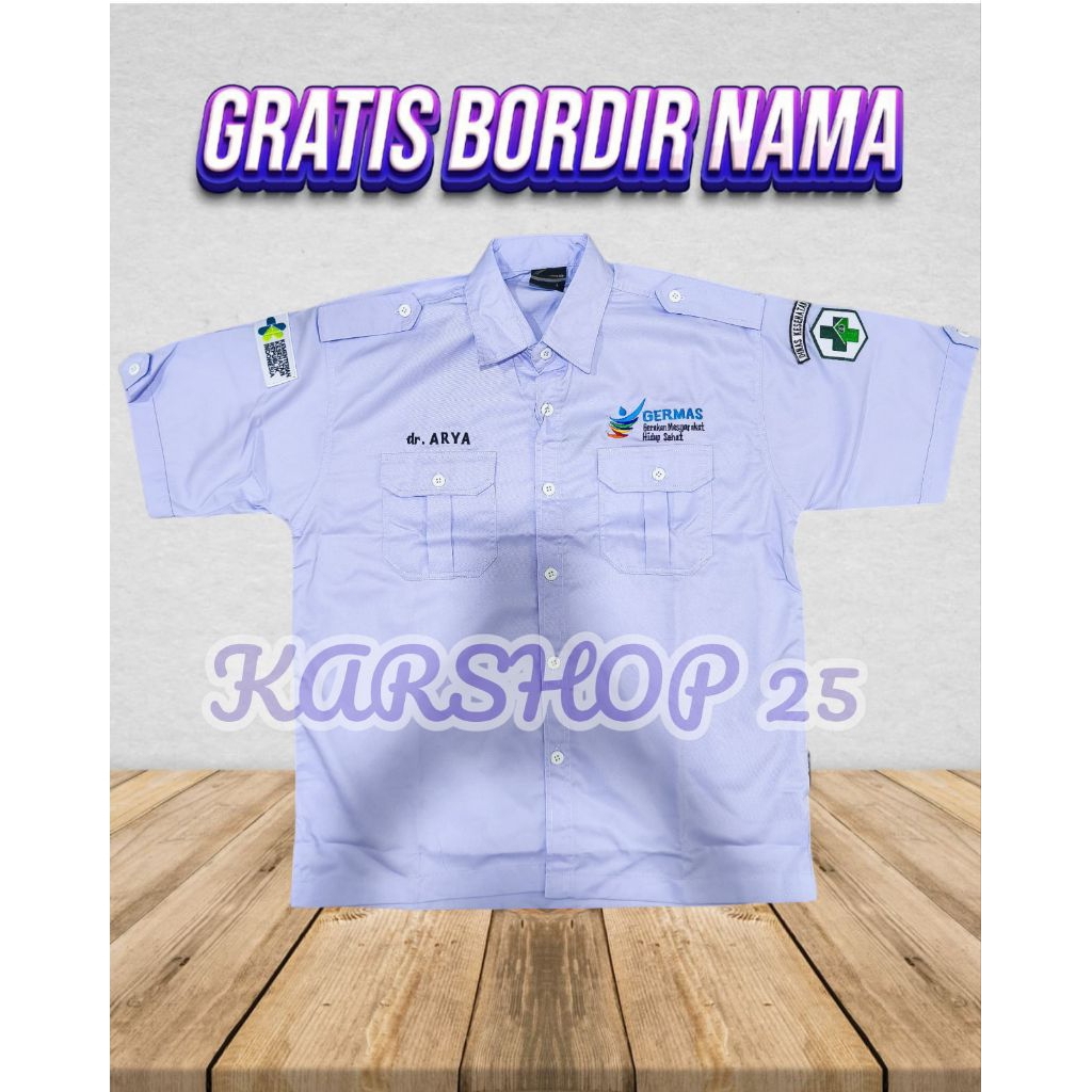 Kemeja germas lengan pendek terbaru SERAGAM GERMAS LENGAN PENDEK KEMEJA KEMENKES Seragam GERMAS KEME