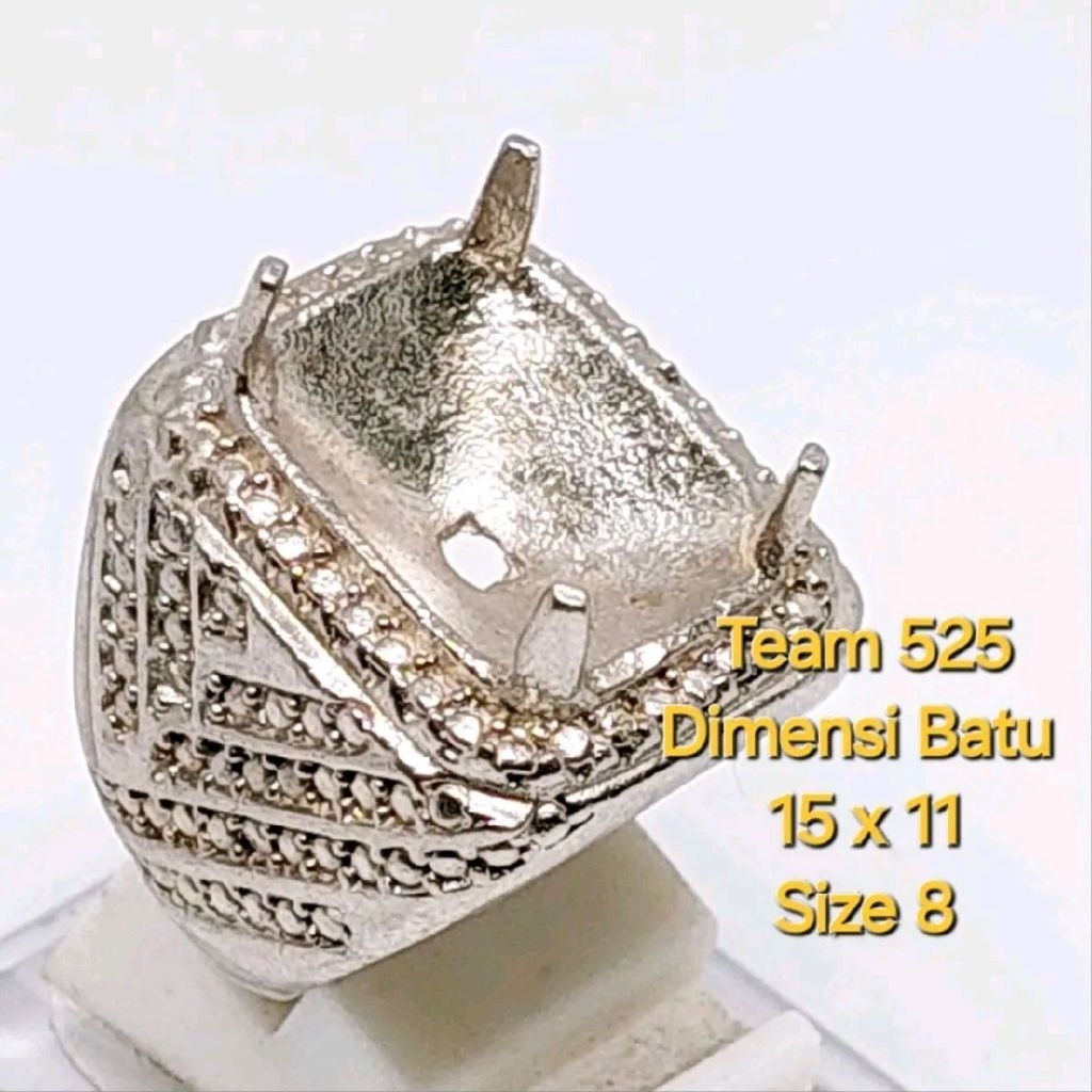Ring emban alpaka super 15 x 11 eceran / model kotak cakar kuku / pengikat ring cincin batu akik