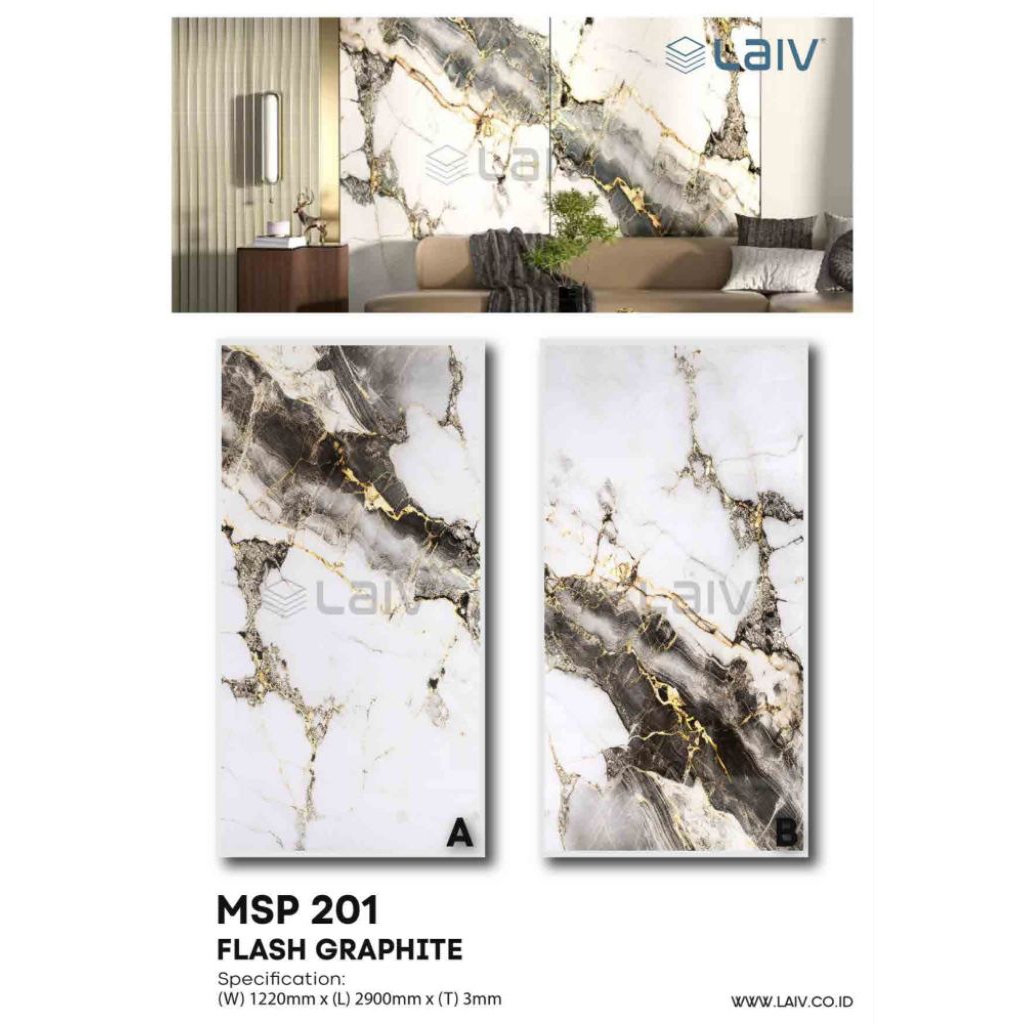 UV marble sheet dinding MSP 201 per lembar