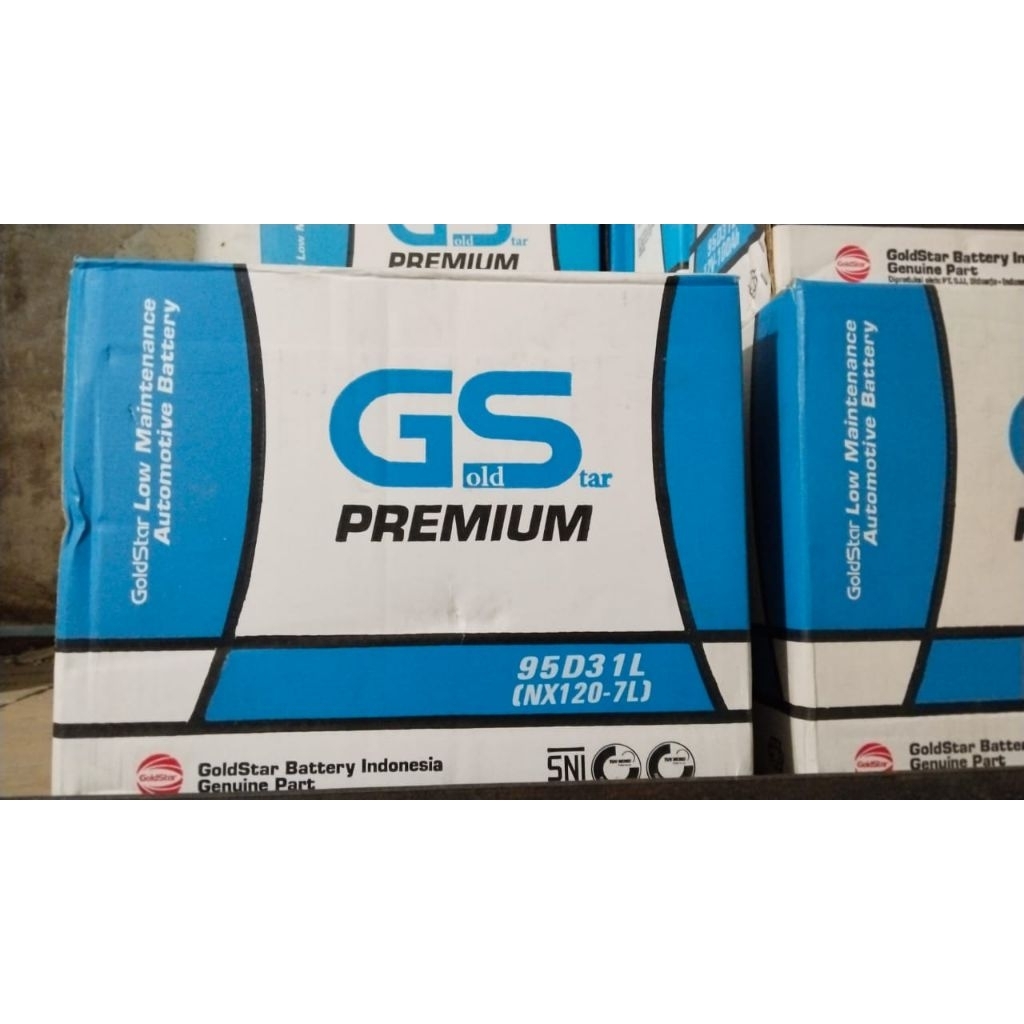 aki basah 95d31L gs goldstar premium 12v 100ah untuk  Toyota Fortuner (diesel/bensin), Pajero Sport,