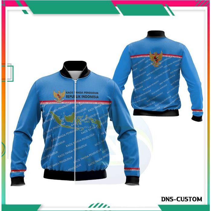 Jaket Bomber Pria Fullprint - Jaket Unik Motif KTP Terbaru Custom