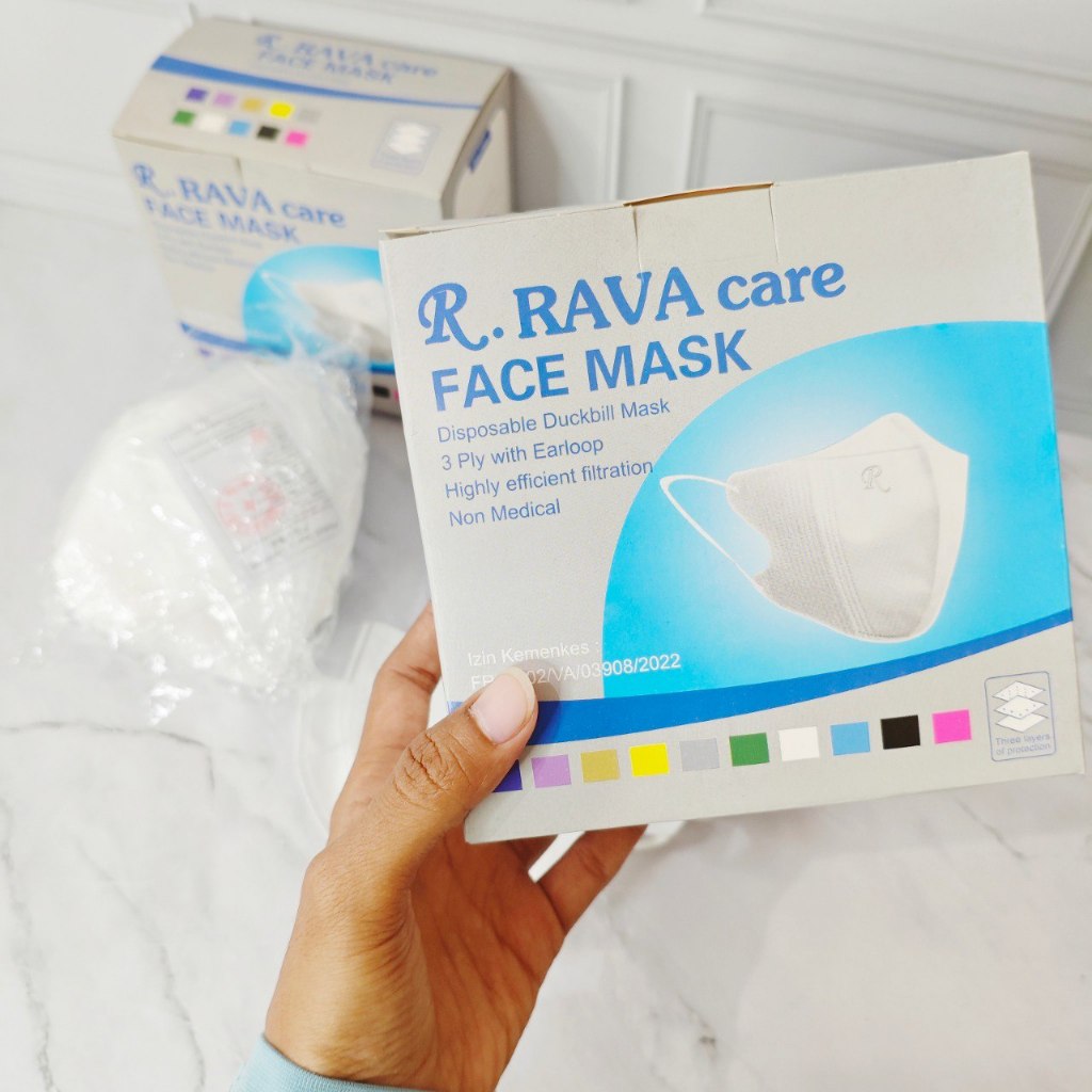 DUCKBILL EMBOS RAVA MIRIP UTAMA HITAM PUTIH TEBAL / MASKER KOREA 3PLY MURAH