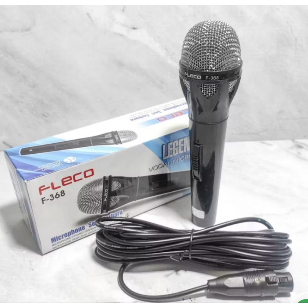 Mikrofon Kabel Karaoke Terbaru Fleco F-368 Panjang Kabel 5 Meter