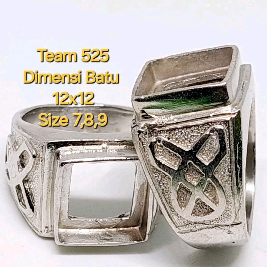 Ring emban alpaka super 12 x 12 eceran / model tanam kotak segi persegi / pengikat ring cincin batu 