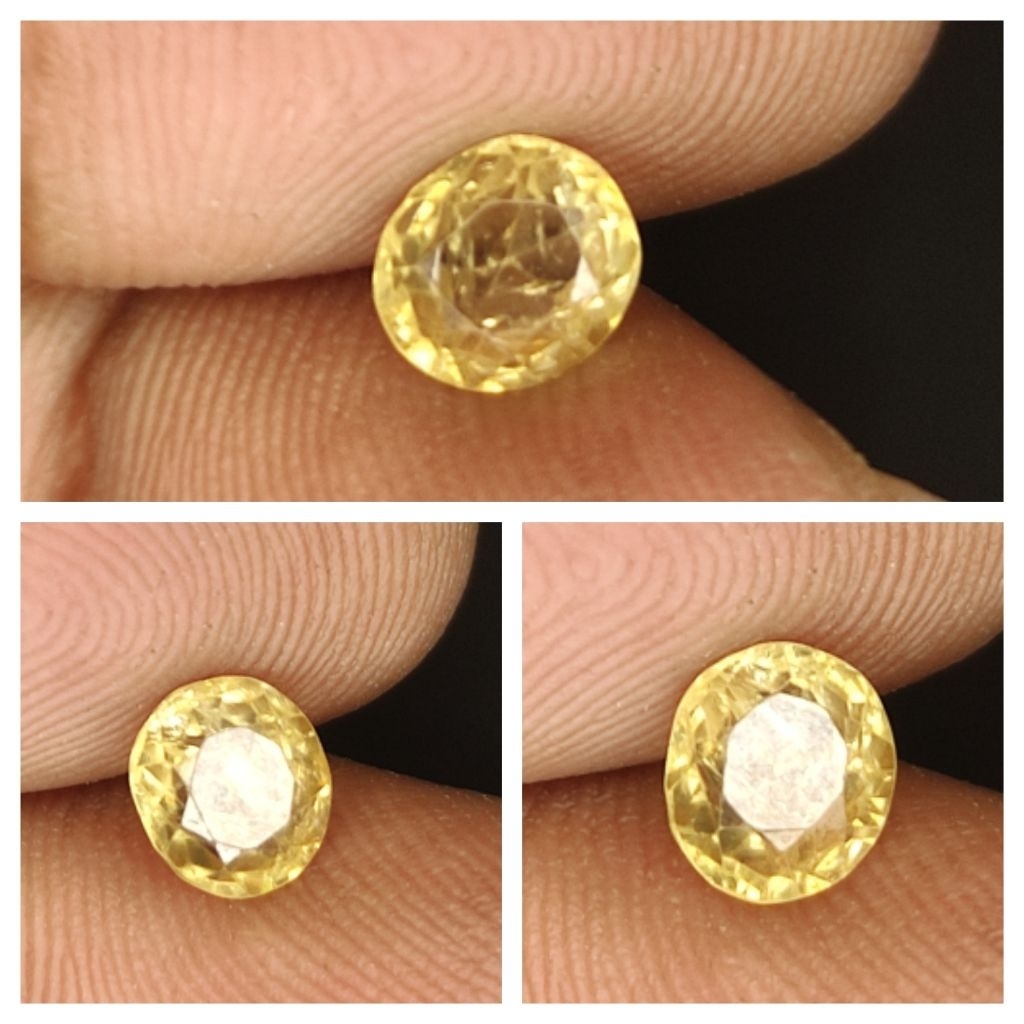 YELLOW SAPPHIRE CEYLON SRILANKA 1.1 CT EST. SAFIR SRILANKA GOOD LUSTER