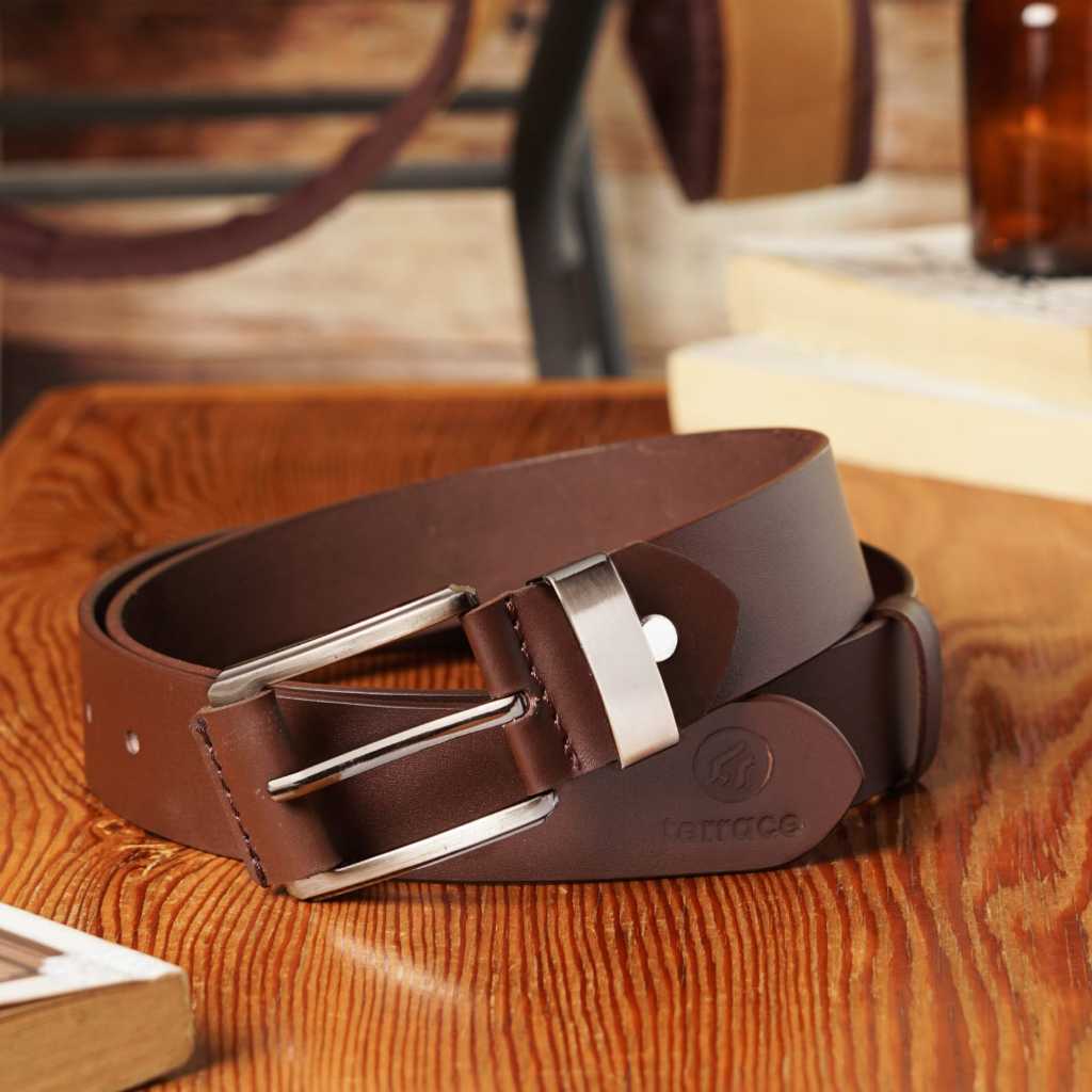 Sabuk Kulit Pria Ikat Pinggang Kulit Sapi Asli Original Free Tulis Nama