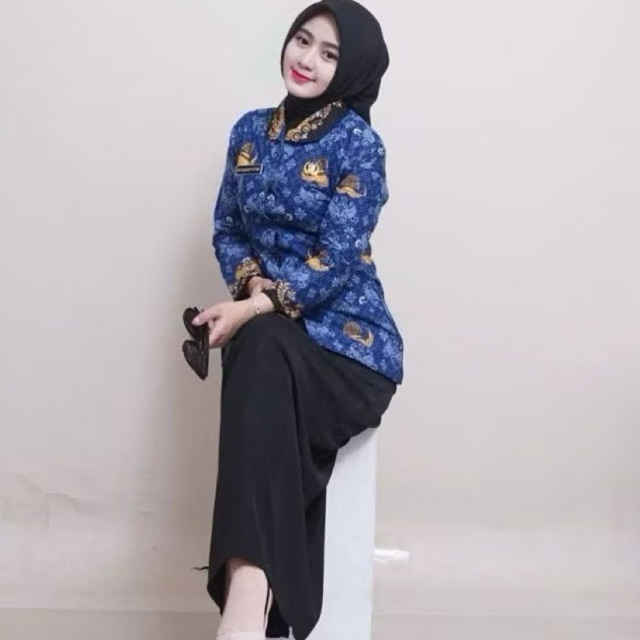 SERAGAM PNS KORPRI WANITA TERBARU SET ROK HITAM