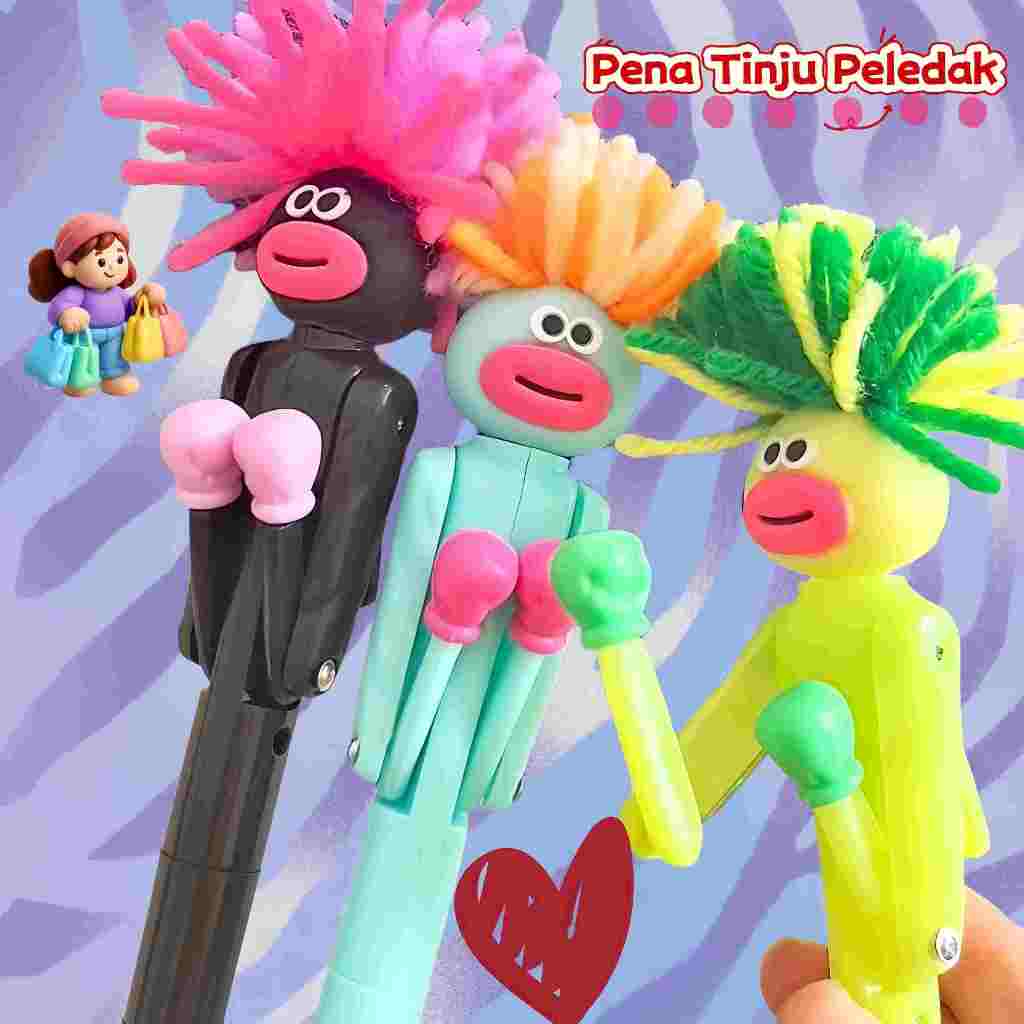 

Pena tinju kartun dekompresi pena kepribadian kreatif pena bolpoin siswa pena netral bernilai tinggi