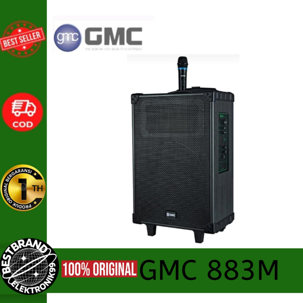 GMC 883M SPEAKER PORTABLE TROLLEY 12 INCH FREE MIC 1 PCS GMC883M 883