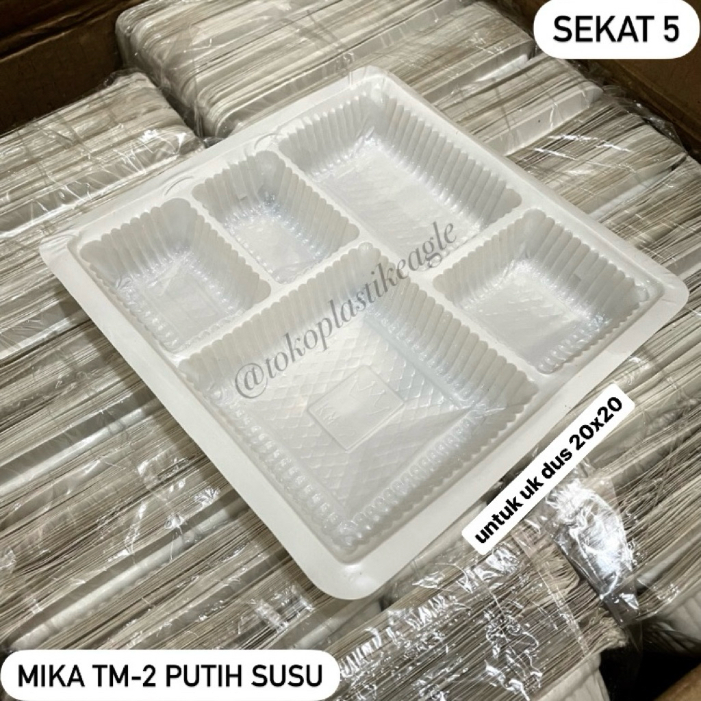 [isi 100pcs] Mika Nasi TM-2 (20cm) Putih Susu King (Sekat 5)