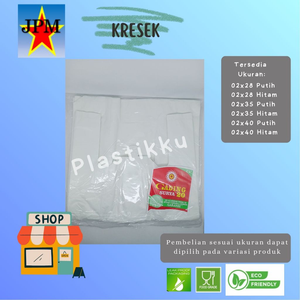 Kantong Kresek Hitam, Putih Merk Gading  / Kantong Kresek Hitam  / Kantong Kresek Putih  / Kantong K