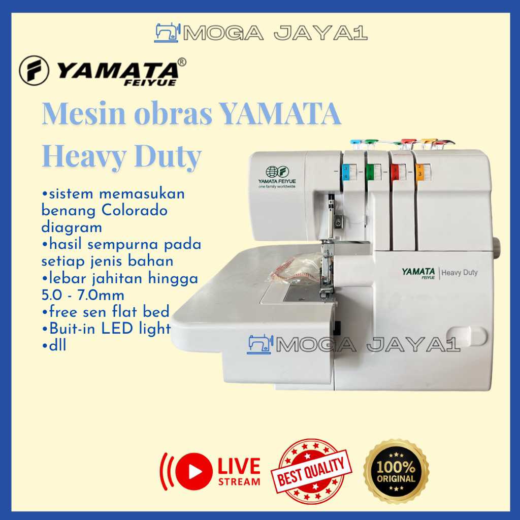 Mesin Obras Benang 3 YAMATA Heavy Duty Portable