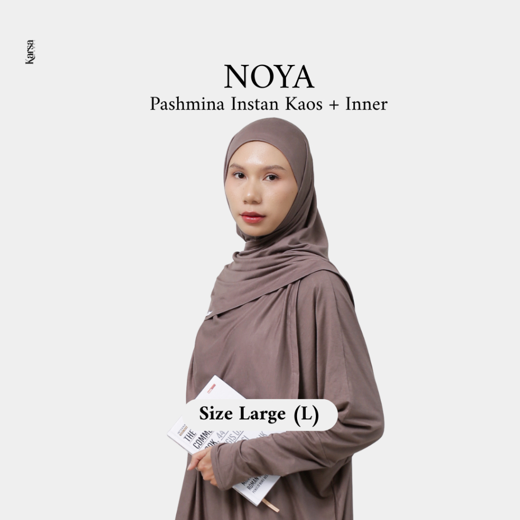 Karsalabel Noya Size Large Pashmina Kaos Instan + Inner Rayon