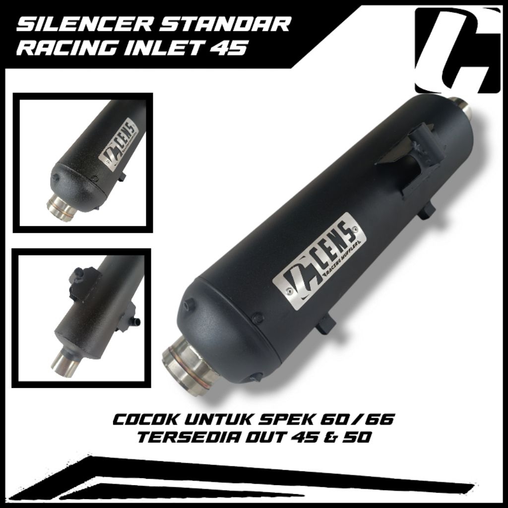 Silencer Knalpot Standar Racing Inlet 45 Vario Pcx Aerox Nmax Mio Original Cens Racing Mufffler