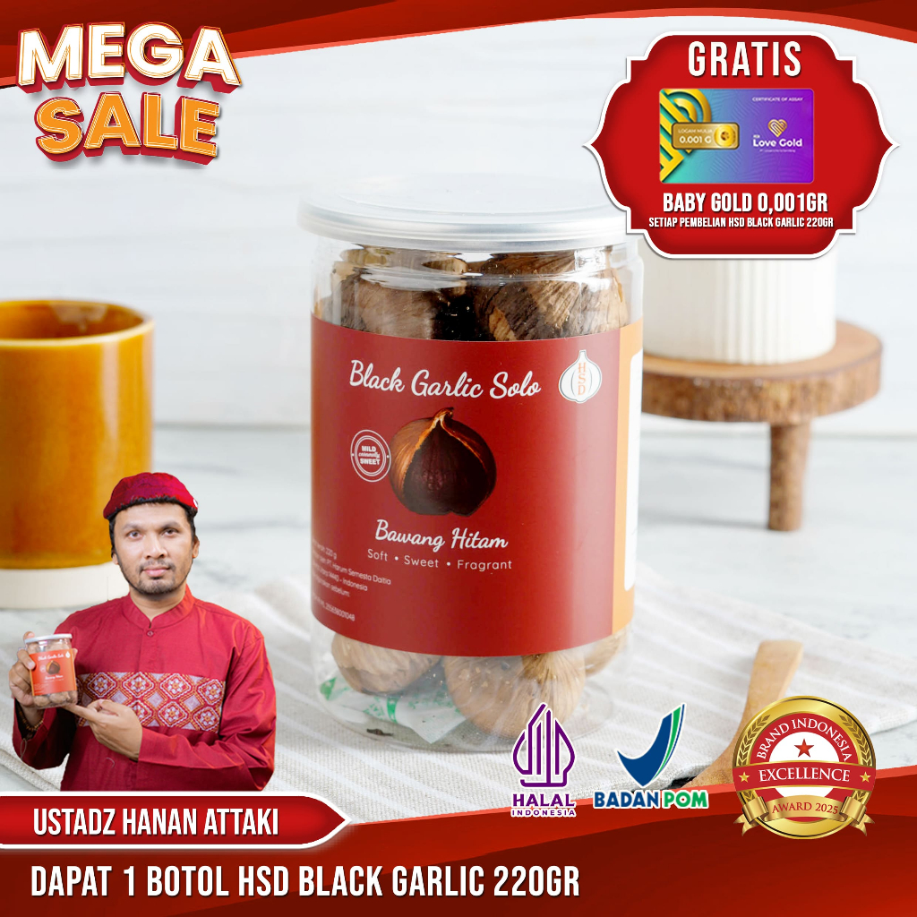 HSD Black Garlic Solo ( Bawang Hitam Tunggal) 220 Gr