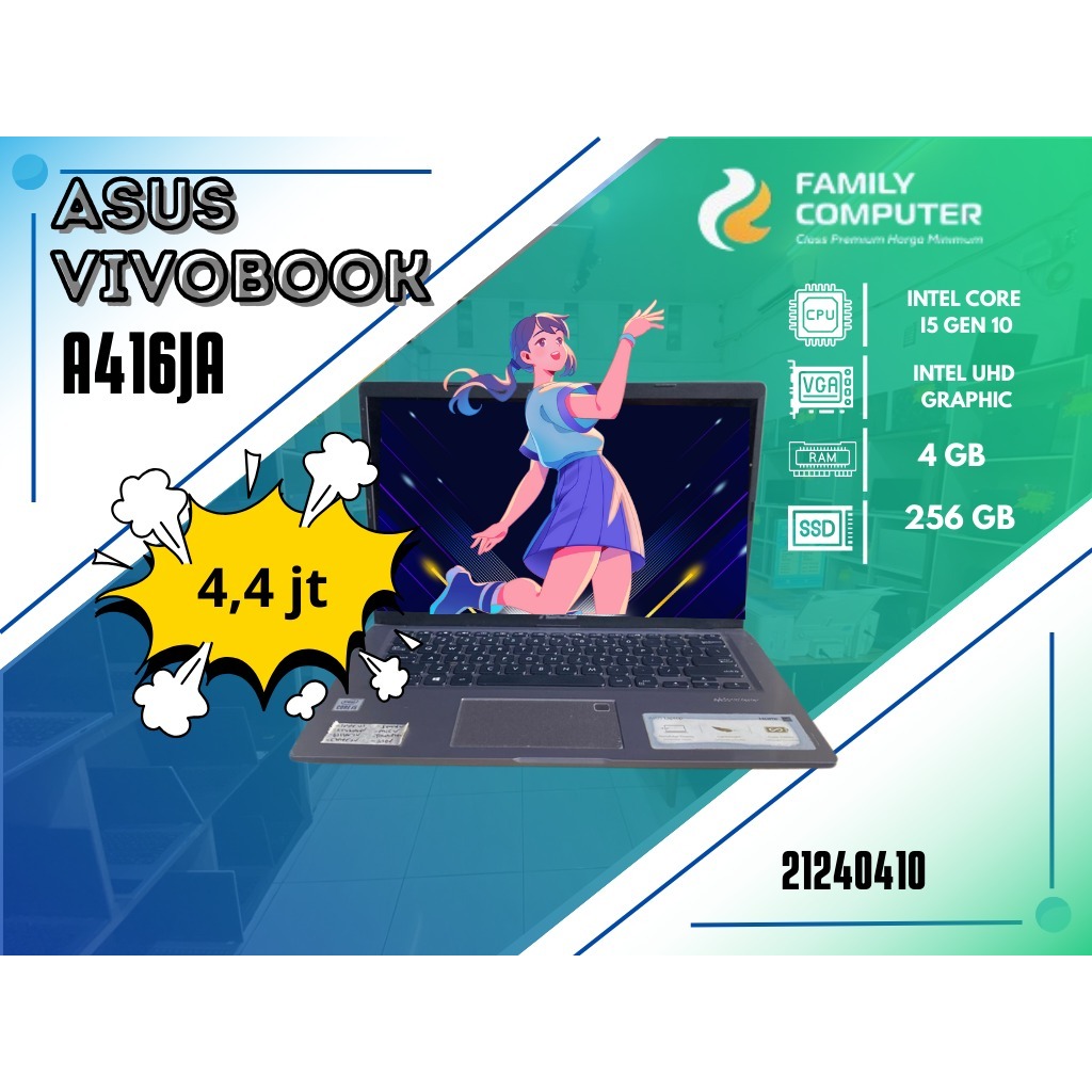 ASUS VIVOBOOK A416JA | INTEL CORE I5 GEN 10 | INTEL UHD GRAPHIC