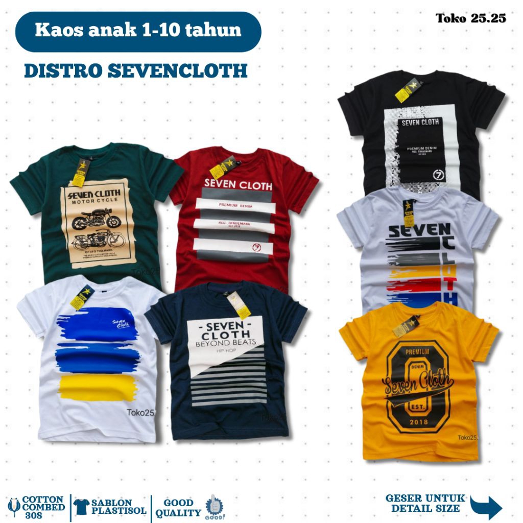 Kaos distro anak sevencloth terbaru