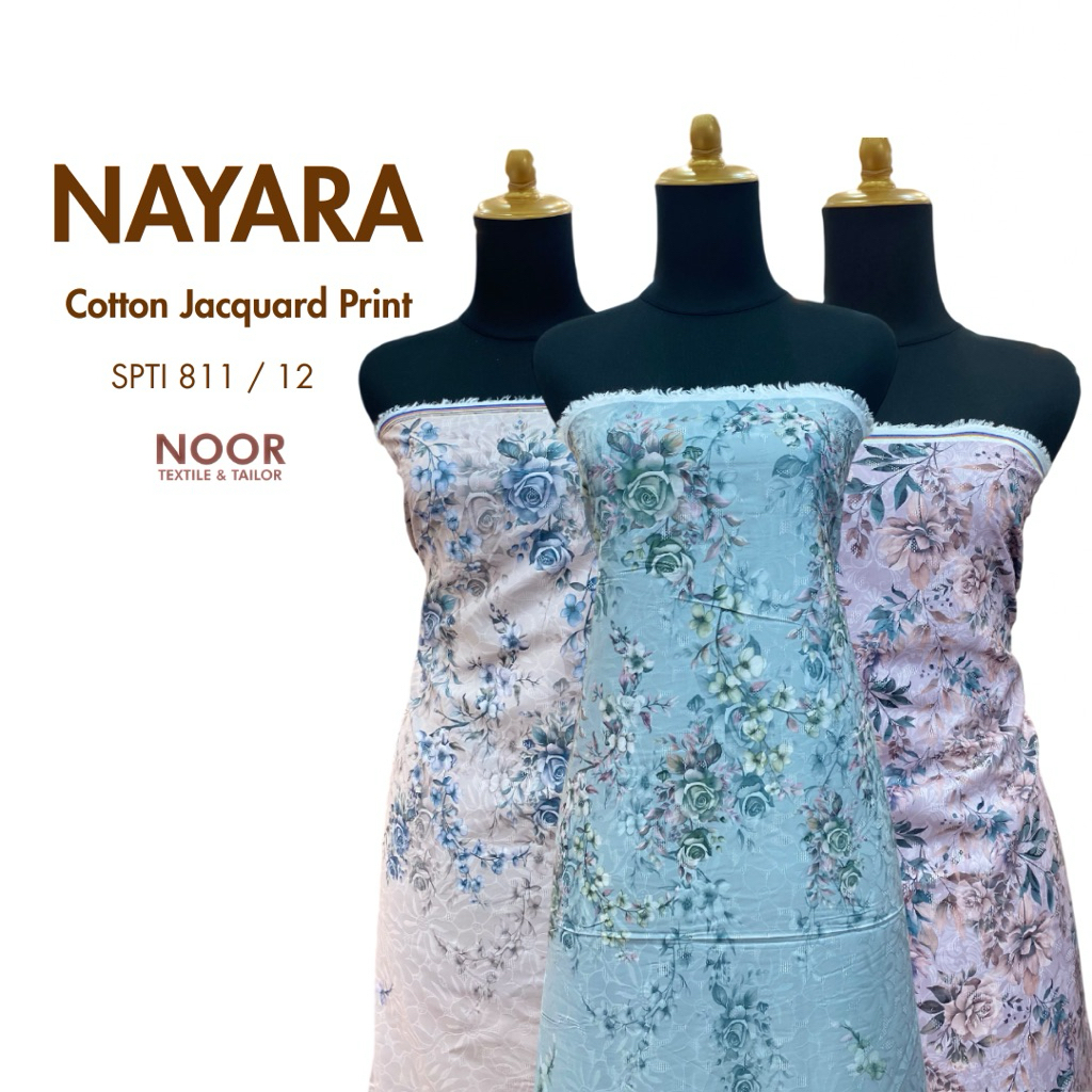 Kain Katun Cotton Jacquard Print Nayara | Jacquard Print | Embos Print | Premium | Kain Meteran