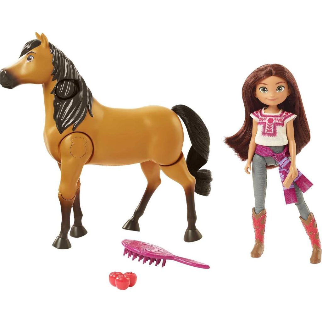 Mattel Spirit Untamed Lucky Doll & Spirit Horse Figure, Ride Together Playset