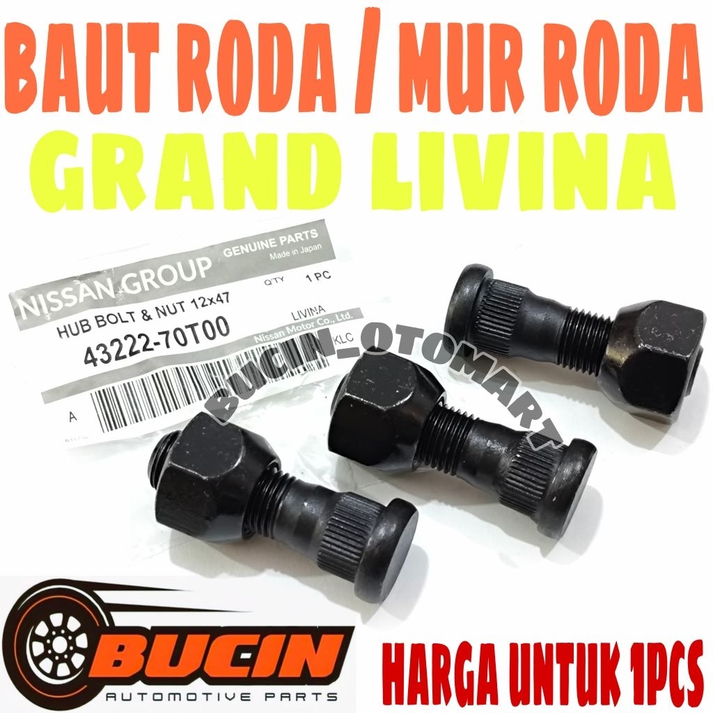 Baut Roda / Baut Mur Roda Grand Livina - Harga untuk 1Pcs