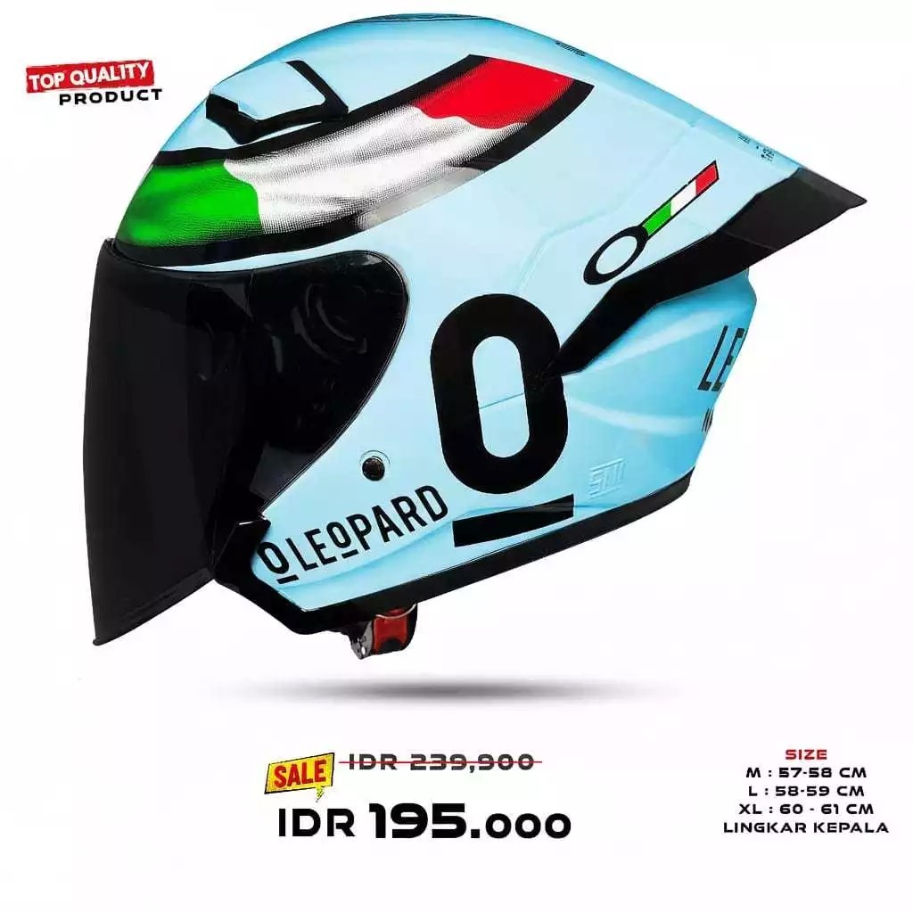 HOT DEALS MLA COSMO HELM HALF FACE TERBARU MOTIF LEOPARD TAMPILAN ELGAN HELM KEKINIAN PRIA/WANITA