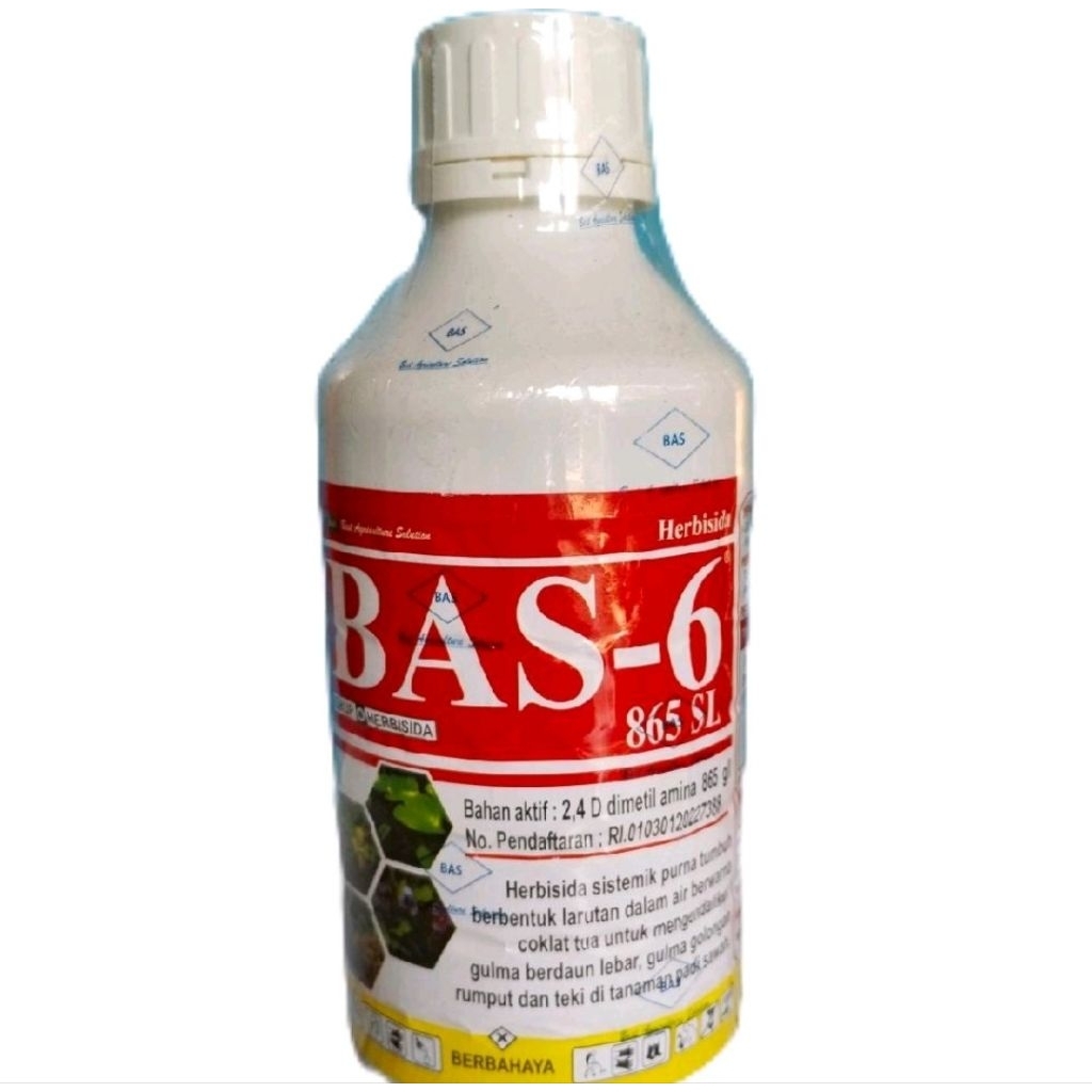 Bas 6 865 SL 1 Liter,  Obat pembasmi rumput, ampuh basmi gulma daun lebar dan teki tanaman padi,  Te