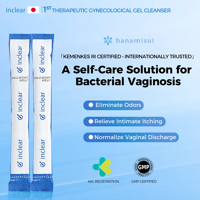 HANAMISUI Inclear Gel Area Intim – Pembersih Kewanitaan + Pelumas Aman | Teruji Klinis | Anti Gatal 