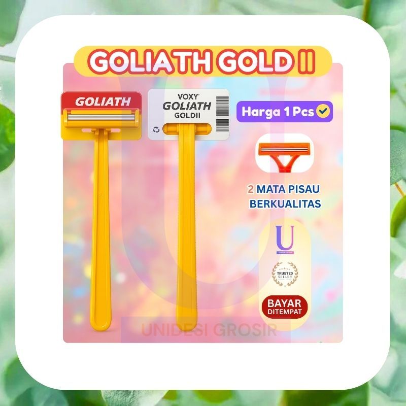 Pisau Cukur Voxy Kuning Goliath Gold 2 [] Alat Cukur Kumis Tajam Murah Berkualitas [] UDSHOP