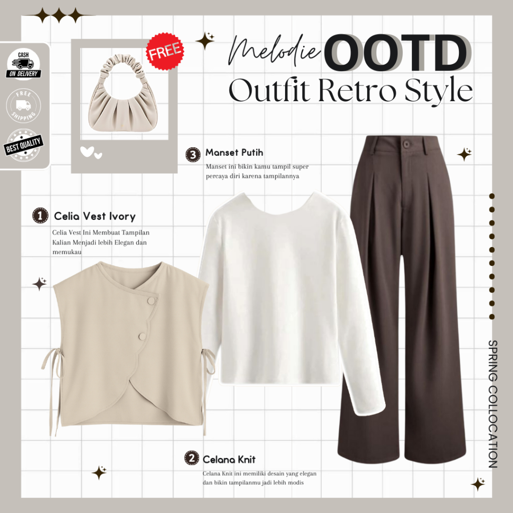 Liliput Ootd Wanita Kekinian Remaja ( Hijab + Vest + Inner + Rok + Celana ) OOTD Kekinian - MO142