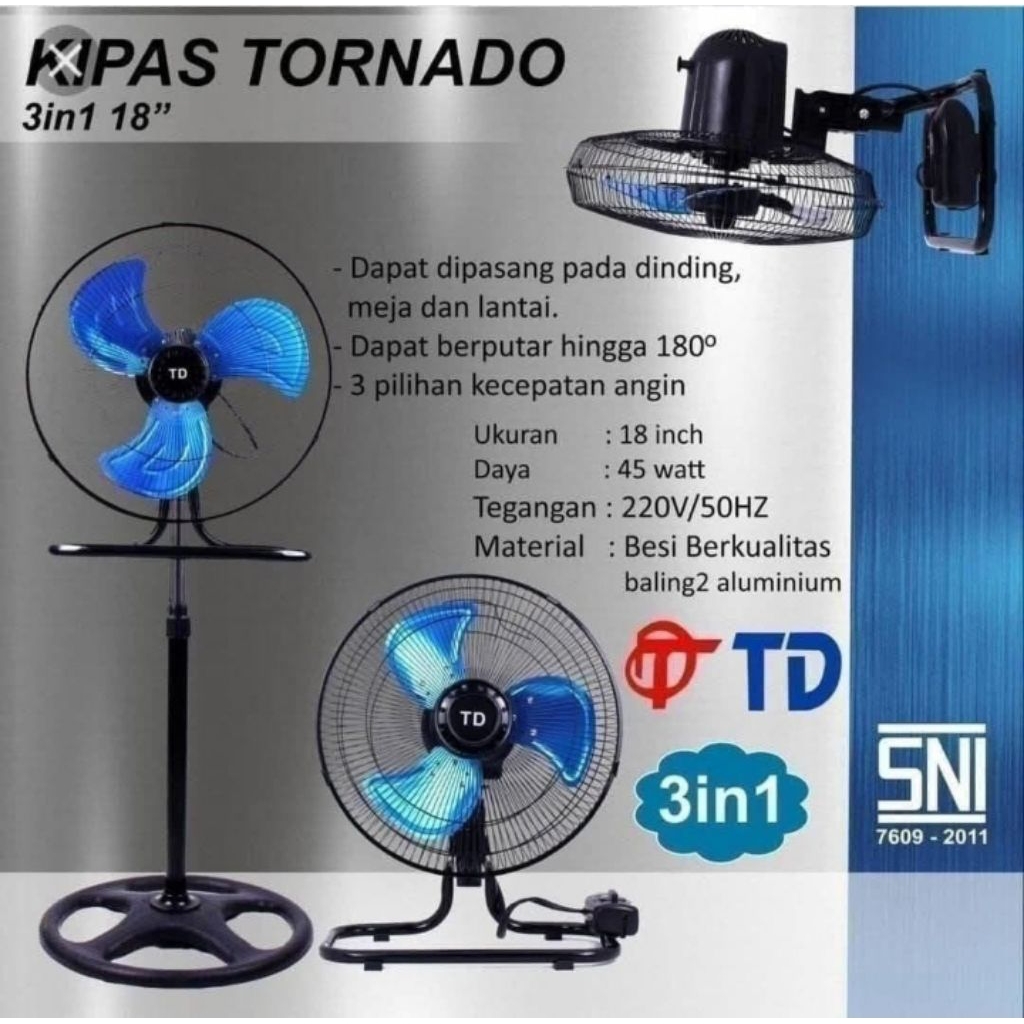 Kipas Angin Turnado 3in1 TD Jumbo Merk TD