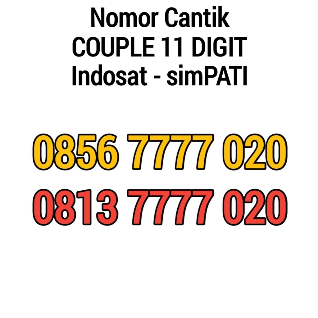 Nomor cantik Indosat 11 digit 7777 Nomor cantik simpati 11 digit