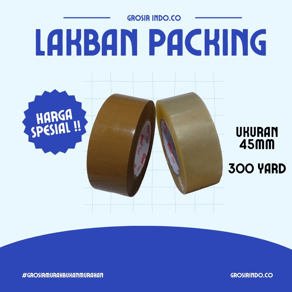 

Lakban murah COKLAT/BENING 300 yard x 45 mm
