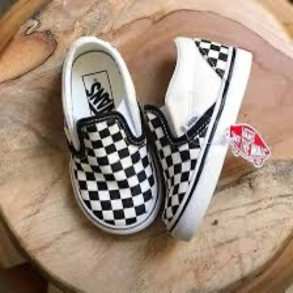 preloved vans slip on kids checkerboard