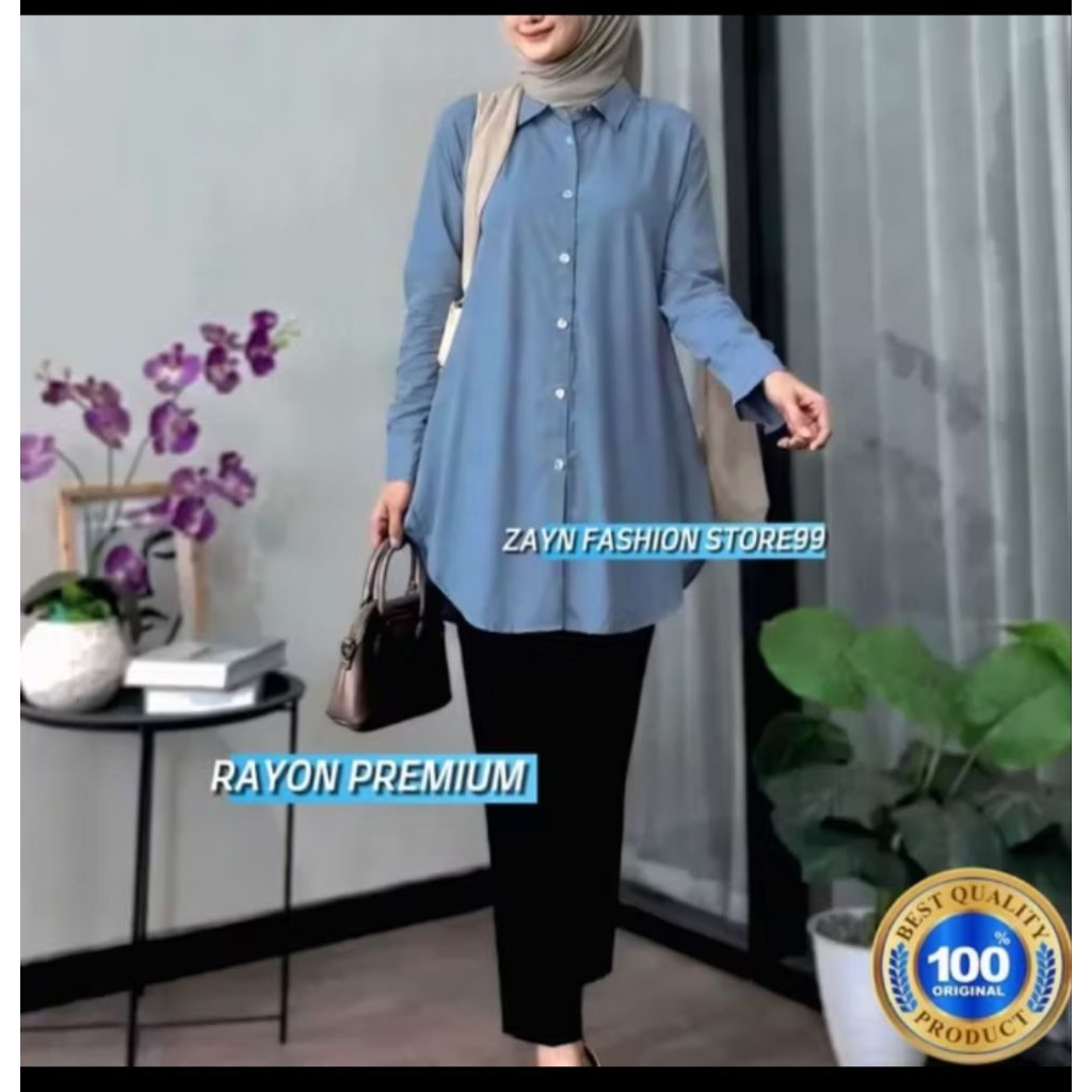 TERBARU  TUNIK  POLOS  RAYON TWIL// TUNIK KEMEJA TUNIK RAYON TWIL