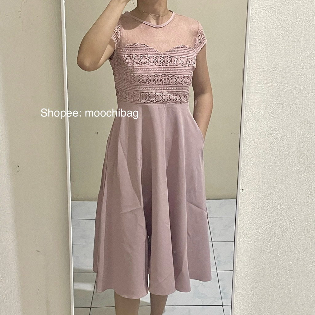 chocochips boutique | dress brokat pink sopan elegan pesta gereja