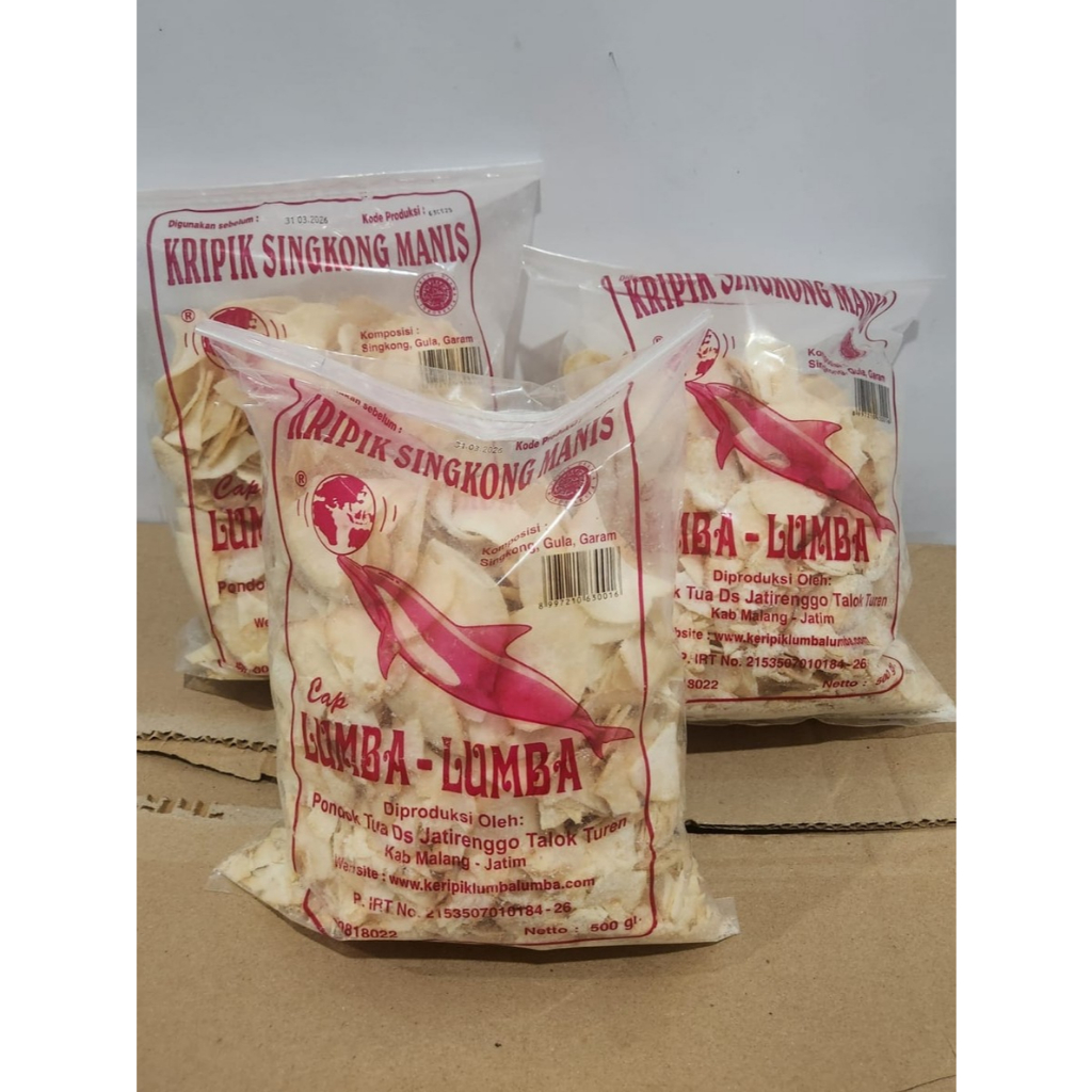 

Keripik Singkong Lumba Lumba Malang rasa Manis Asin Asli Malang