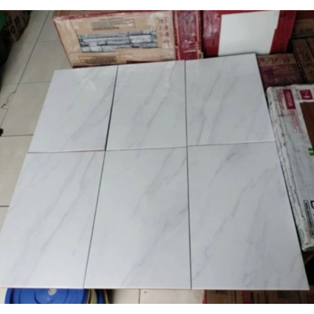Keramik dinding 25x40 Platinum bastian putih carara Grade B promo murah