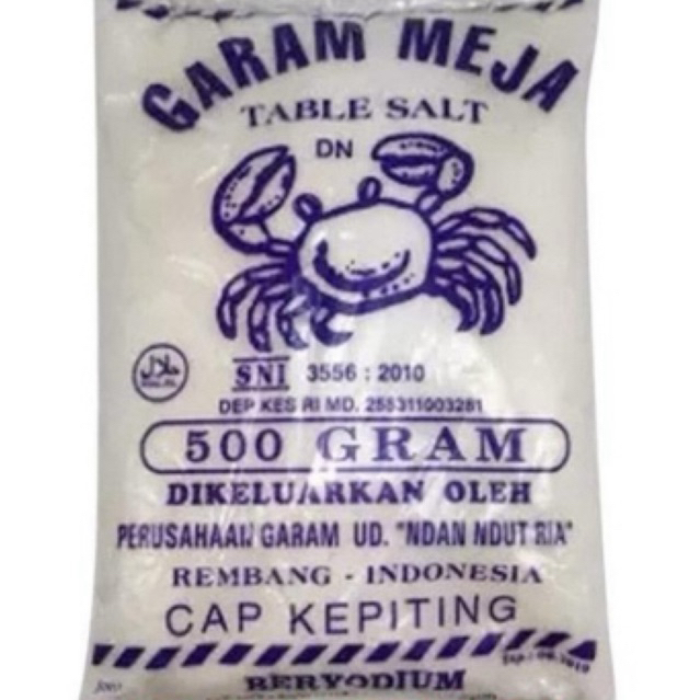 Garam meja cap kepiting 500gram