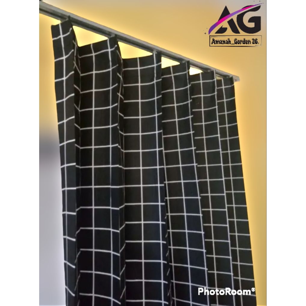gorden kotak kotak model plisket kawat S cocok untuk  gorden pintu gorden jendela hordeng kamar hord