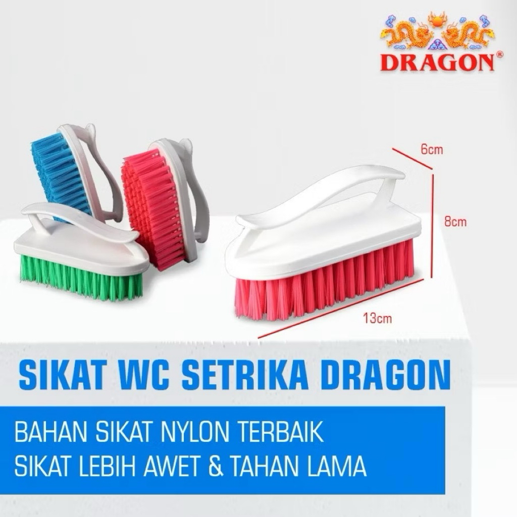 Sikat WC Toilet Seterika Dragon 13 Cm Pembersih Kamar Mandi Cleaning Brush Serbaguna SK345 Warna