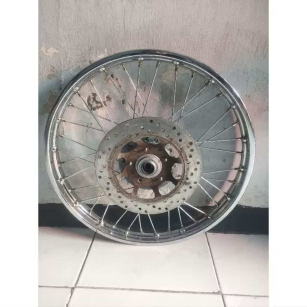 Pelek velg jari-jari roda depan motor honda supra fit kirana / supra 110 lama ORIGINAL COPOTAN siap 