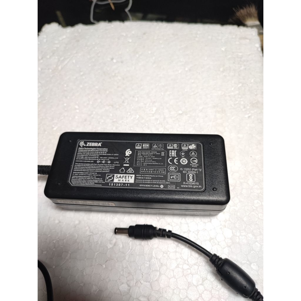 Adaptor ZEBRA 20V 3A Jack 5,5mm Lubang besar SAWA-31-30020