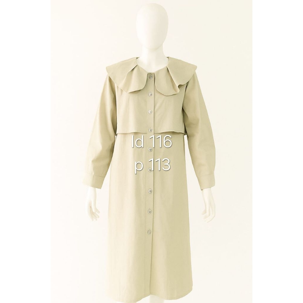 long dress tunik polos lengan panjang