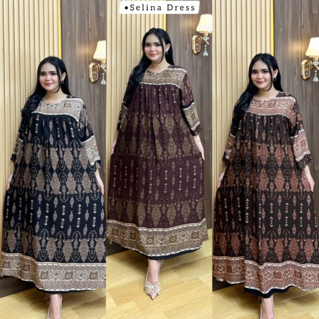 DRESS ARABELA/SELINA DRESS/MIDIDRESS RAYON ETNIK/LONGDRESS JUMBO/DASTER JUMBO/HOMEDRESS/GAMIS ETNIK