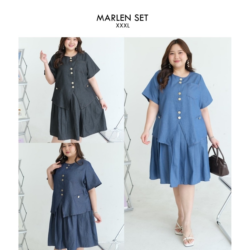 MARLEN SET - SETELAN ROK JUMBO XXXL BIGSIZE LD 130