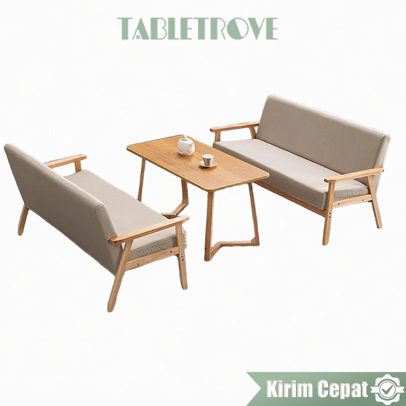 TABLETROVE Sofa Ruang Tamu Minimalis Sofa Kaki Kayu Sofa Keluarga Nyaman Kursi Ruang Sofa Santai