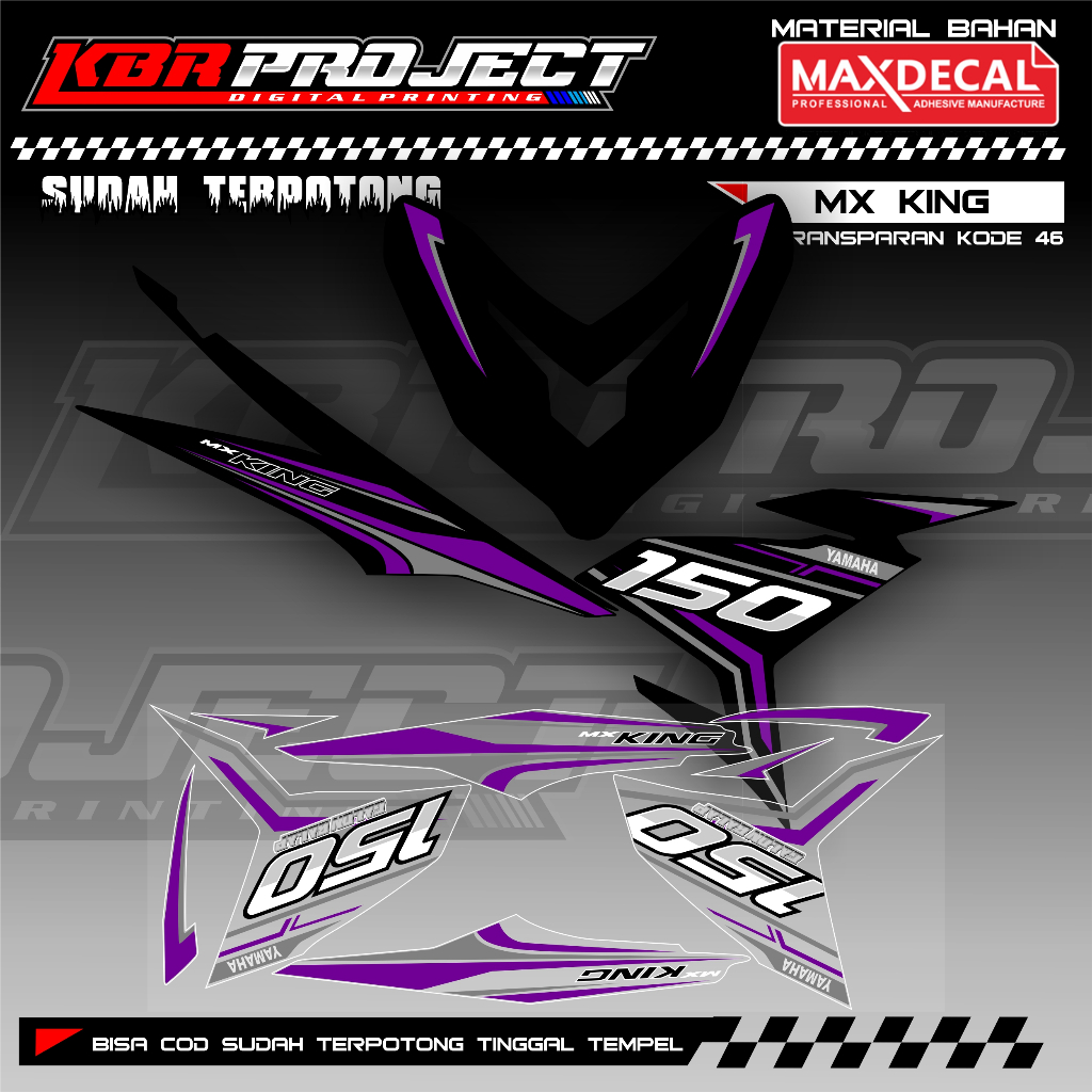 MX KING STIKER  STRIPING TRANSPARAN PREMIUM MOTOR KEREN LIS VARIASI YAMAHA 46 TRANSPARANT UV COD