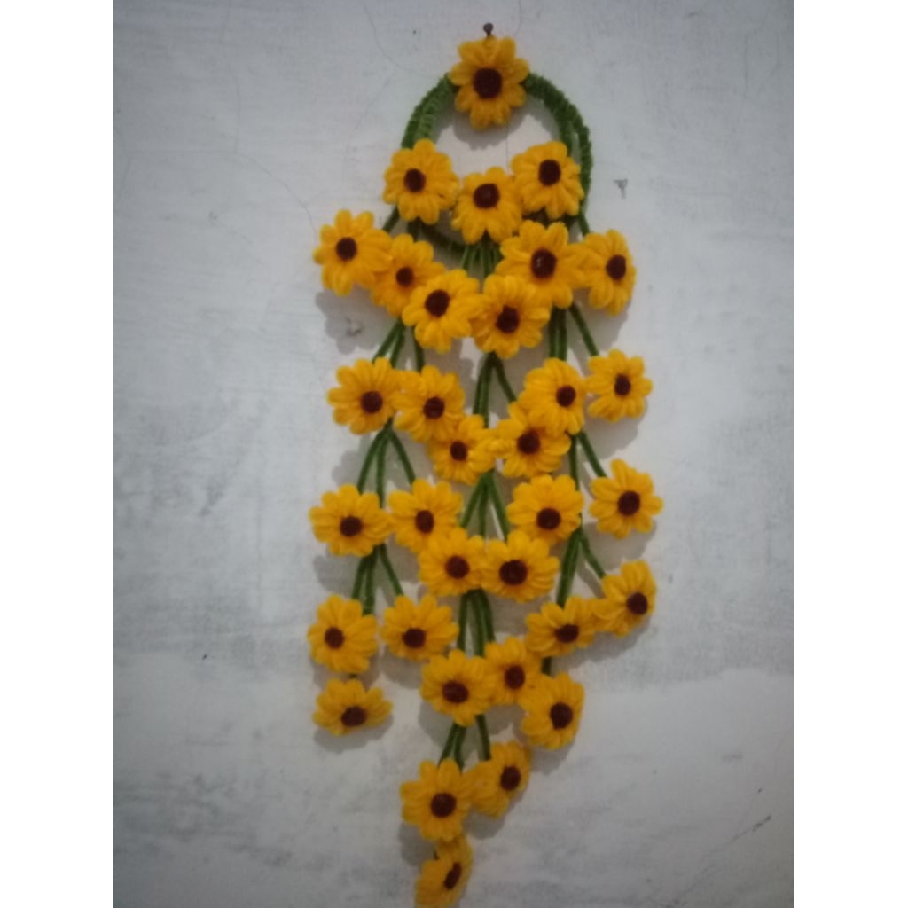 Bunga gantung kawat bulu | bunga gantung kawat bulu mercy | hiasan dinding